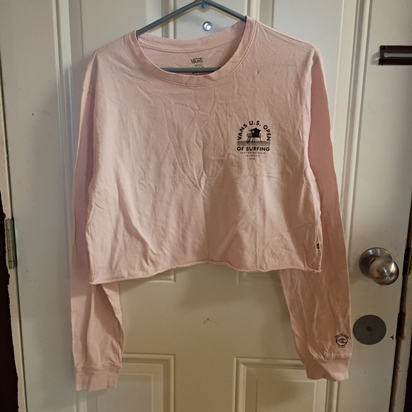 Vans Tops - 2/$10 Vans Light Pink Graphic Crop Top Size Large